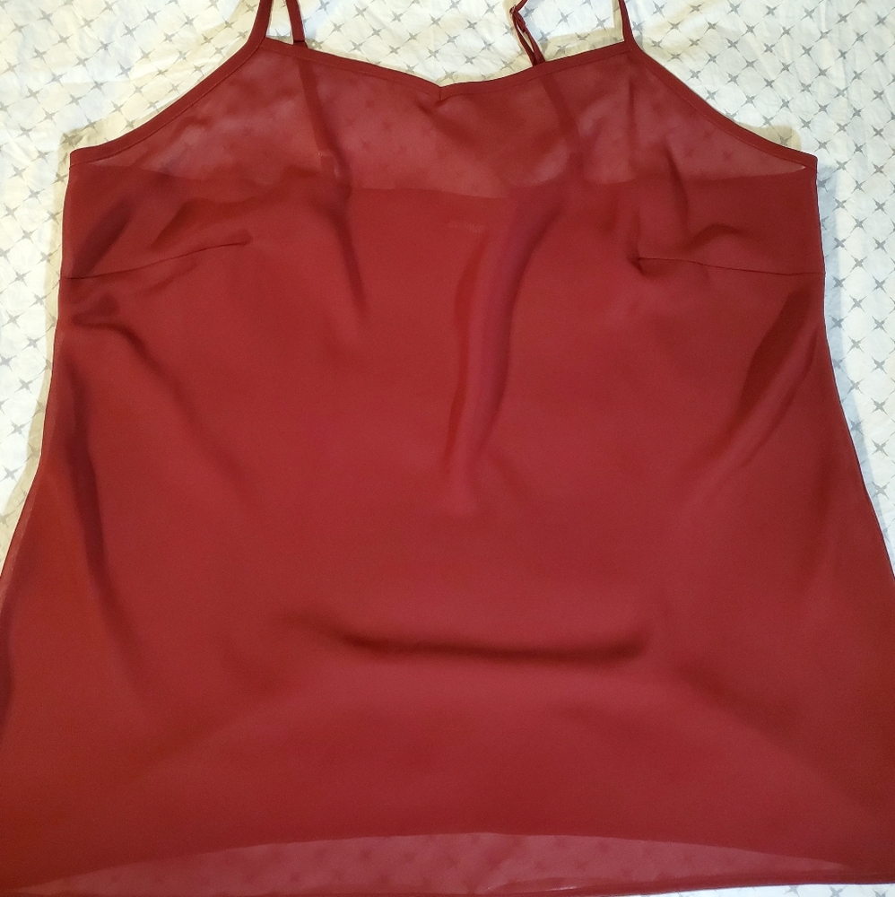 Red strappy tank top